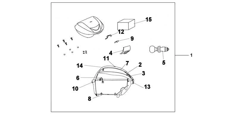 Honda Topkoffer 35L Pearl Montana Blue SH 150 I (07-10) 3 Honda Topkoffer 35L Pearl Montana Blue SH 150 I (07-10)