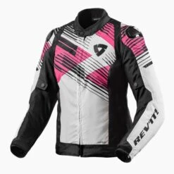 Rev'it Apex H2O Ladies Motorjas -Goedhart Motoren revit apex h2o ladies motorjas zwart wit roze 907d